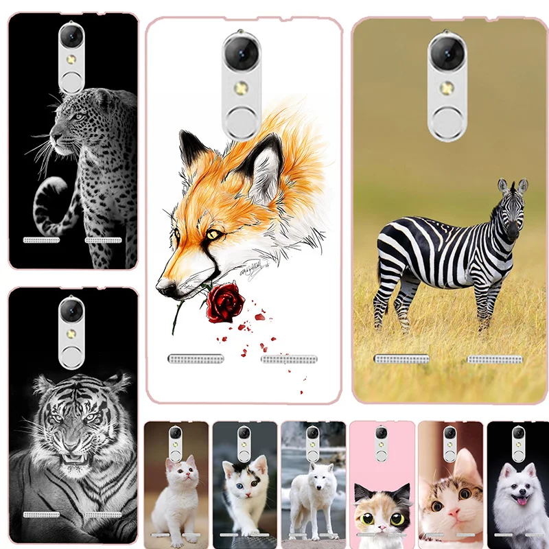 

Luxury Printing Case For Lenovo K6 K 6 5.0" K33a48 K33 a48 b36 K33b36 Art Printed Cell Phone Cover Rose Funda Cute Animal Coque