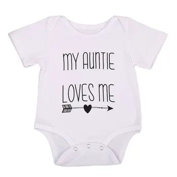 

Pudcoco My Auntie Love Me Baby Boy Girls Clothes Cotton Short Sleeve O-Neck Bodysuit Outfits 0-18 Months Helen115