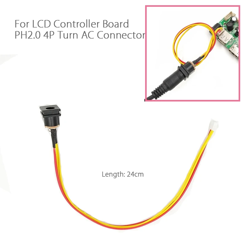 

Power Adapter Cable DC connector to 4Pin PH2.0 12v 12v GND GND 25cm For LCD LED V29 V56 V59 3463 Controller Board Driver Board