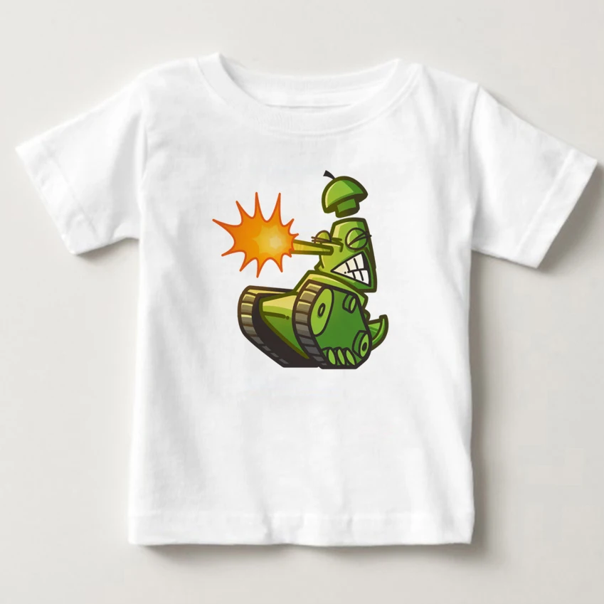 Детские летние футболки хлопковые топы для мальчиков, футболки с принтом Танков для маленьких девочек футболки, детская одежда повседневная одежда, футболка