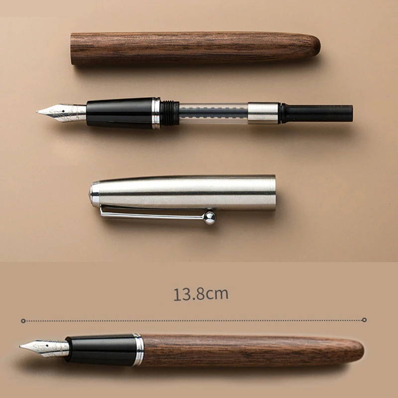 Jinhao деревянная авторучка 0,38/0,5/0,8 мм иридиевая вульпен, перо, параллельная ручка, офисные школьные товары для рукоделия Stylo