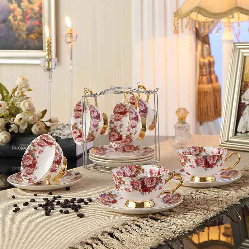 British Royal Bone China Flower Painting Coffee Cup