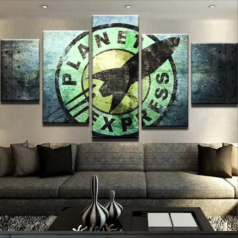 

5 Panel Painting Drop Shipping DISTRESSED PLANET EXPRESS CANVAS SET