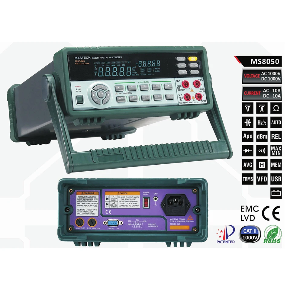 MASTECH MS8050 MS8040 Графы VFD Дисплей автоматический выбор диапазона Bench верхний