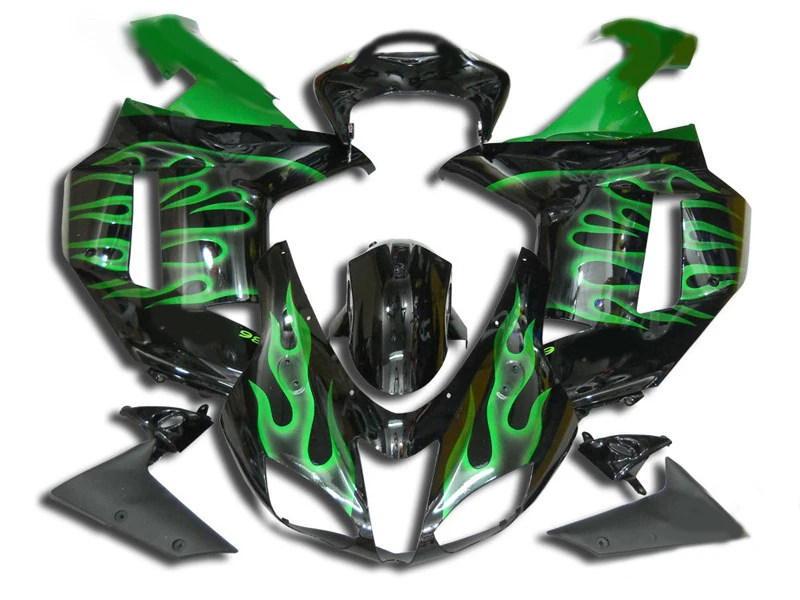 Комплект обтекателей для мотоцикла KAWASAKI Ninja ZX6R 636 07 08 ZX 6R 2007 2008 ABS зеленое пламя