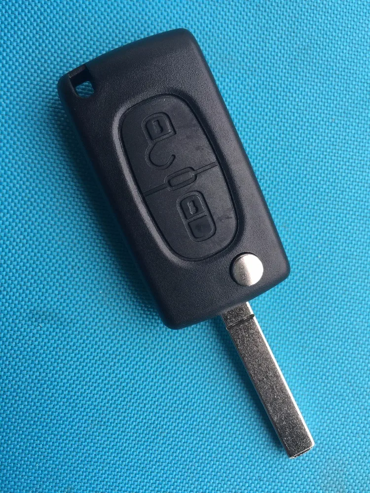 

1pc new Replacement case For Peugeot 107 207 307 406 408 607 Remote Key Shell 2 Button with VA2 uncut key blade blank no logo