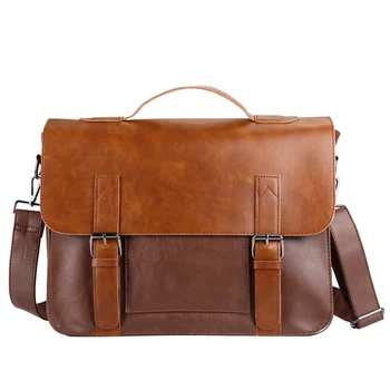 

High quality fashion retro men bags Large capacity waterproof male shoulder bag No logo mens leather busines travel Work handbag