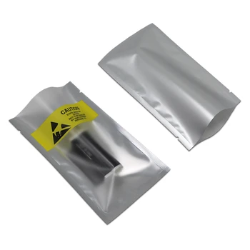 

Open Top Aluminum Foil Antistatic Sensitive Package Bag For Various Phone Battery Packing Pouch With Yellow Warning Sign Printed