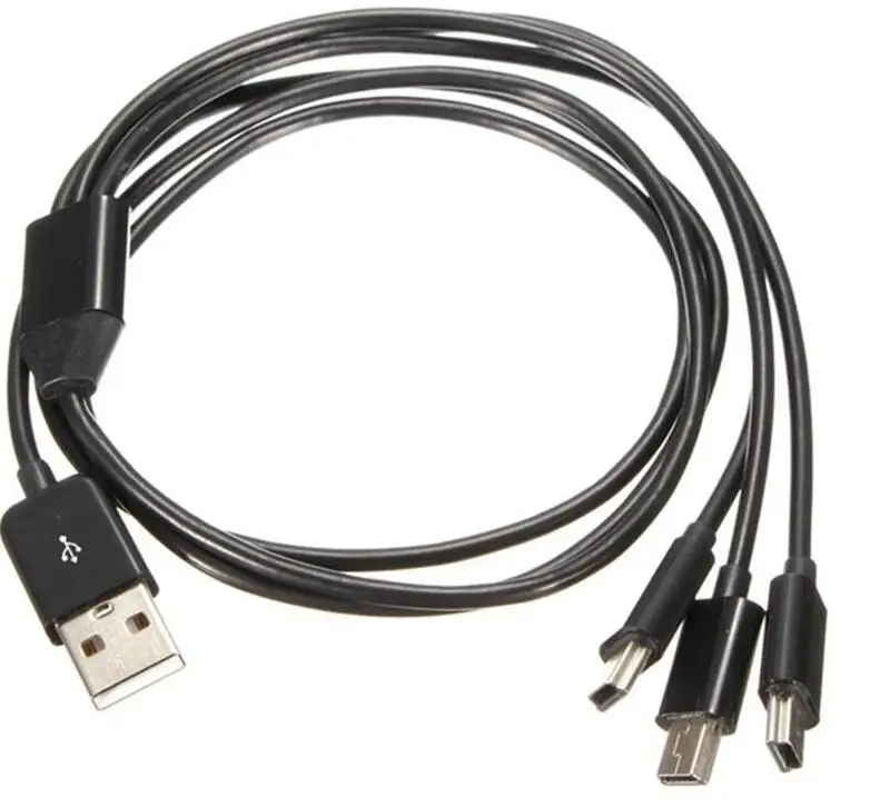 USB 2,0 type A Male to 3 Mini USB B Male 5 pin кабель для зарядки данных 480Mbp кабель для синхронизации питания сплиттер для телефона высокая скорость