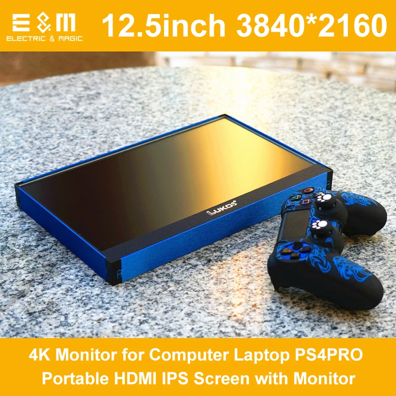 

12.5 Inch 3840 * 2160 Real 4K Monitor Screen for Computer Laptop Xbox PS4 PRO Portable HDMI IPS Displayer