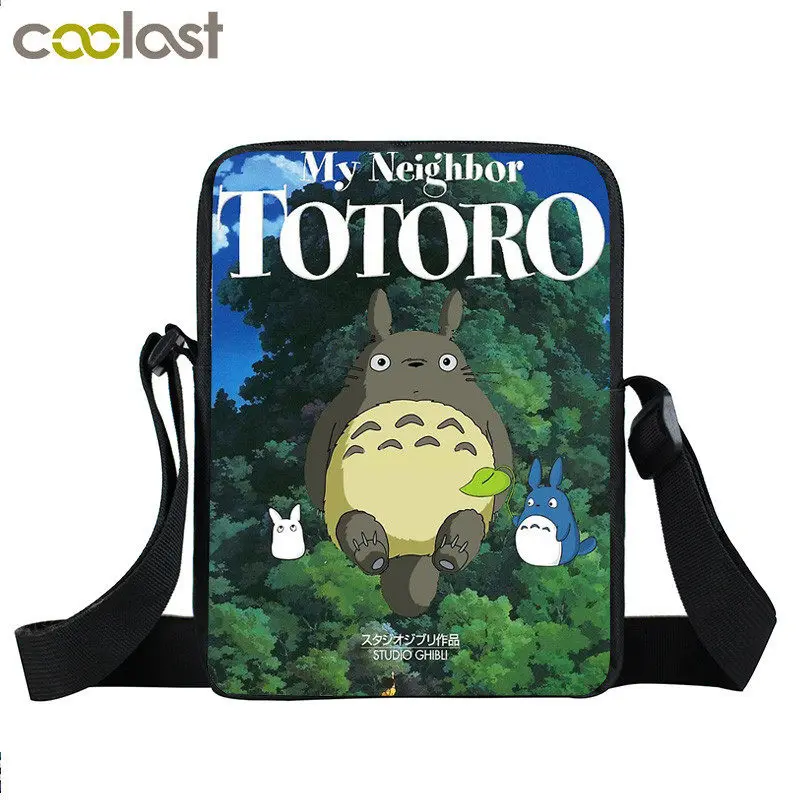 Anime Totoro / Natsume yuujinchou / Sailor Moon Boys Girls Crossbody Bags Luna Nyanko Sensei Women Handbag Small Shoulder Bag - Цвет: xkbTotoro06