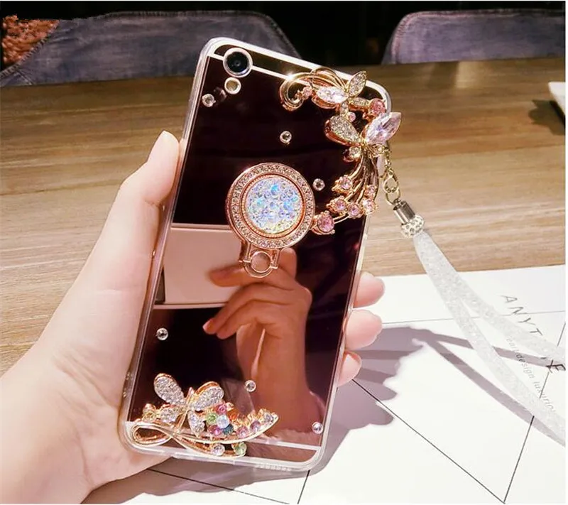 Для Samsung S6 S7 S8 S9 S10 PLUS Lite Note 5 8 9 10 чехол со стразами зеркальная сумка для телефона