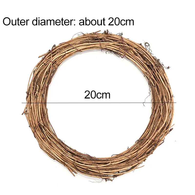 8-25 см натуральный сушеный ротанг венок искусственная Цветочная лоза ротанг для DIY Свадебный Цветочный венок Ремесло Рождественские подвесные украшения - Цвет: 20cm 1pcs