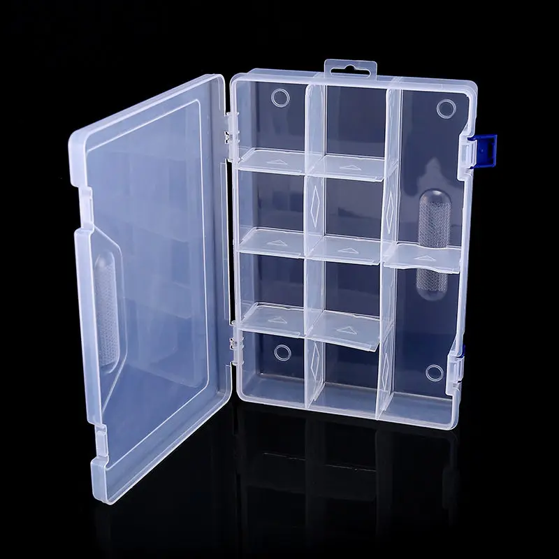 Fashion 10 Grids Adjustable Transparent Plastic Storage Box for Component Jewelry Tool Box Bead Organizer Nail Art Tip Box Fashion 10 Grids Adjustable Transparent Plastic Storage Box for Component Jewelry Tool Box Bead Organizer Nail Art Tip Box