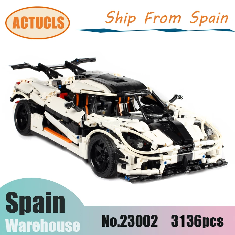 

Ship From Czech 23002 3136pcs Technic Traffic Jam Race Car Model Building Blocks MOC-4789 City Gift Toys For Children