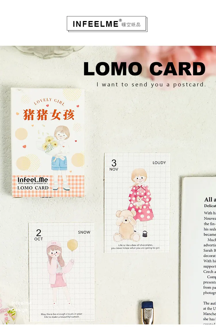 Девочка 28 шт \ LOMO карточка ручная работа Милая креативная забавная поздравительная открытка пустая открытка для сообщений мини-открытка