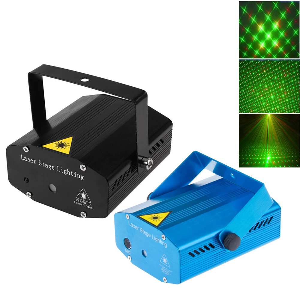 

2018 TSLEEN Sound Active LED Laser Projector Club DJ Disco Bar Stage Show Home Lighting Red & Green Star Strobe DJ Disco Party