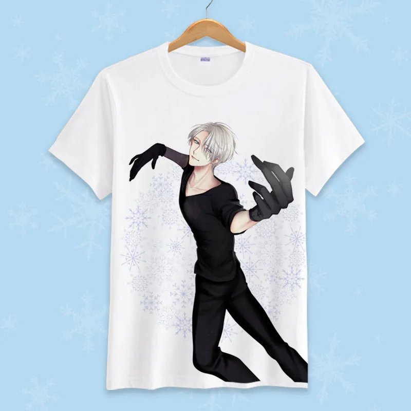 

Yuri on ice Men's Stylish T Shirts Women Cotton O Neck Tops Summer Cartoon Cosplay Short Sleeve T-shirt
