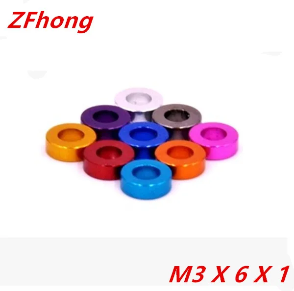 

100pcs M3*6*1 colourful aluminum flat washer gasket thickness 1mm