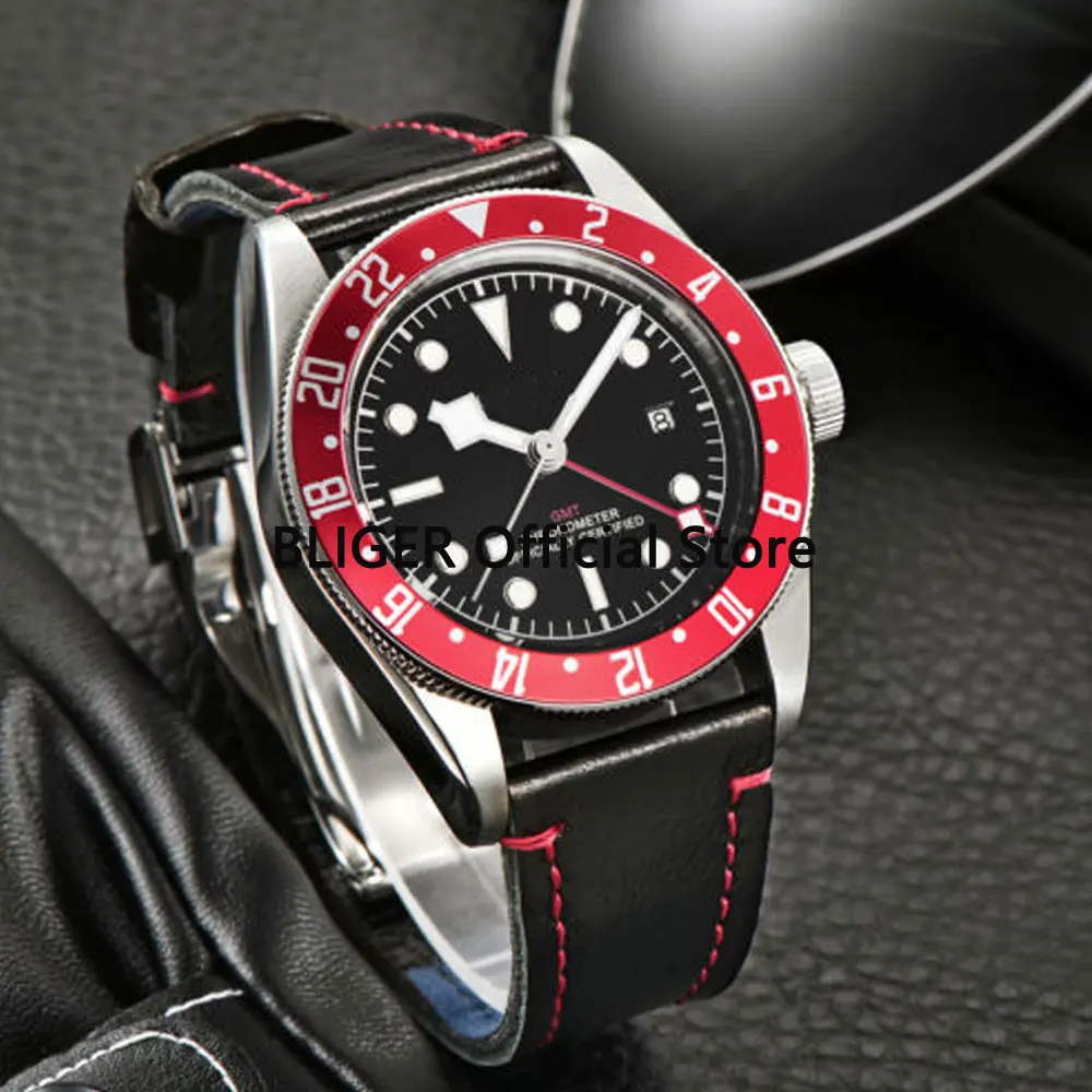 Simple Sapphire 41mm Black Sterile Dial Men