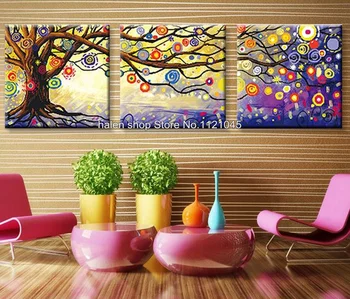 

DIY Diamond Painting Cross Stitch Color tree triptych Home Decor 100% Square Drill Full Diamond Embroidery Mosaic Pictures VS240