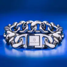 Мужской серебряный кубинский браслет Майами цепочка из белого золота нержавеющая сталь кубинский Браслет 14 мм хип-хоп браслет для мужчин хип-хоп ссылка