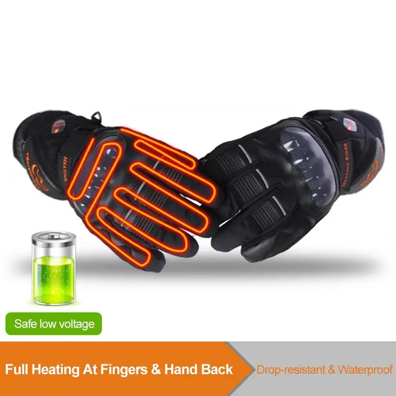 

Electric Gloves Drop Resistant Waterproof Touch Screen Temperature Control 8H Charging Heated Gloves For Motorcycle Riders
