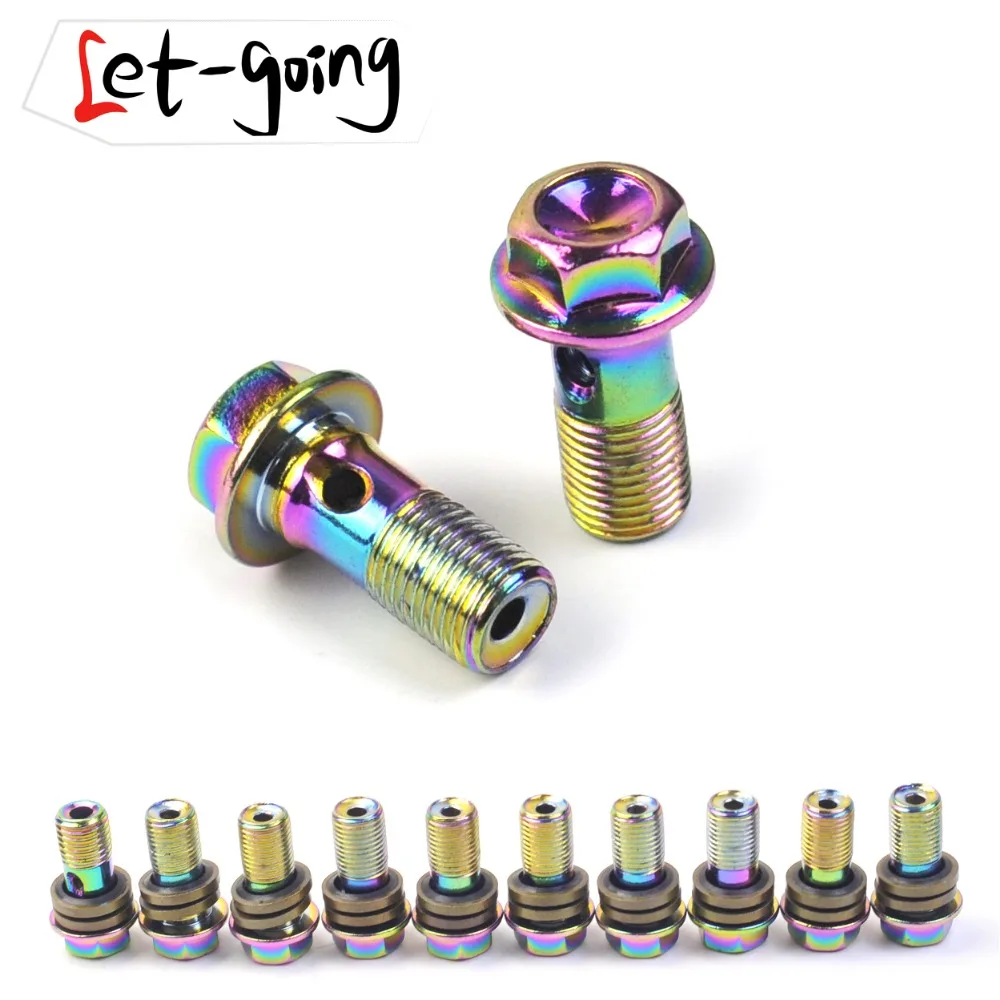 

Motorcycle Brake Hose Bolts Nails M10 Banjo Screw for Caliper Brake Master Cylinder Hydraulic Clutch Honda Yamaha Colorful Blue