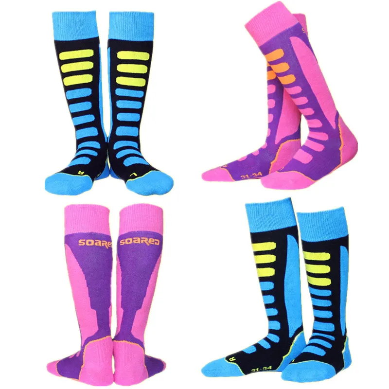 Мужские и женские зимние теплые термальные Лыжные носки, толстые хлопковые спортивные носки для сноуборда, велоспорта, катания на лыжах, футбола, Термо носки, гетры, носки