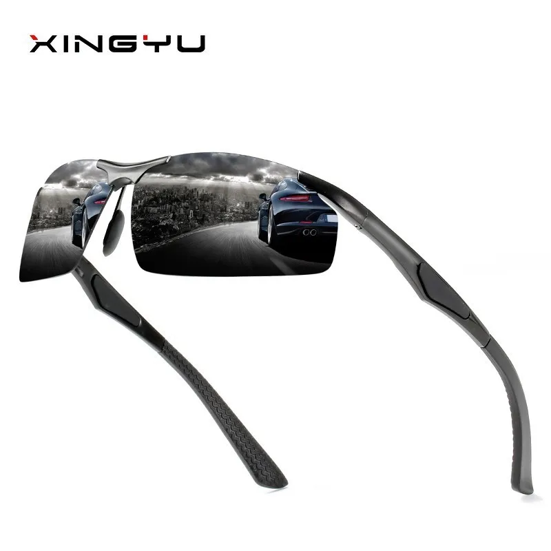 

2019 Men Aluminum Magnesium Alloy Polarized Light Sunglasses Motion Style Defence Windshield Goggle Mirror Sun Glasses UV400