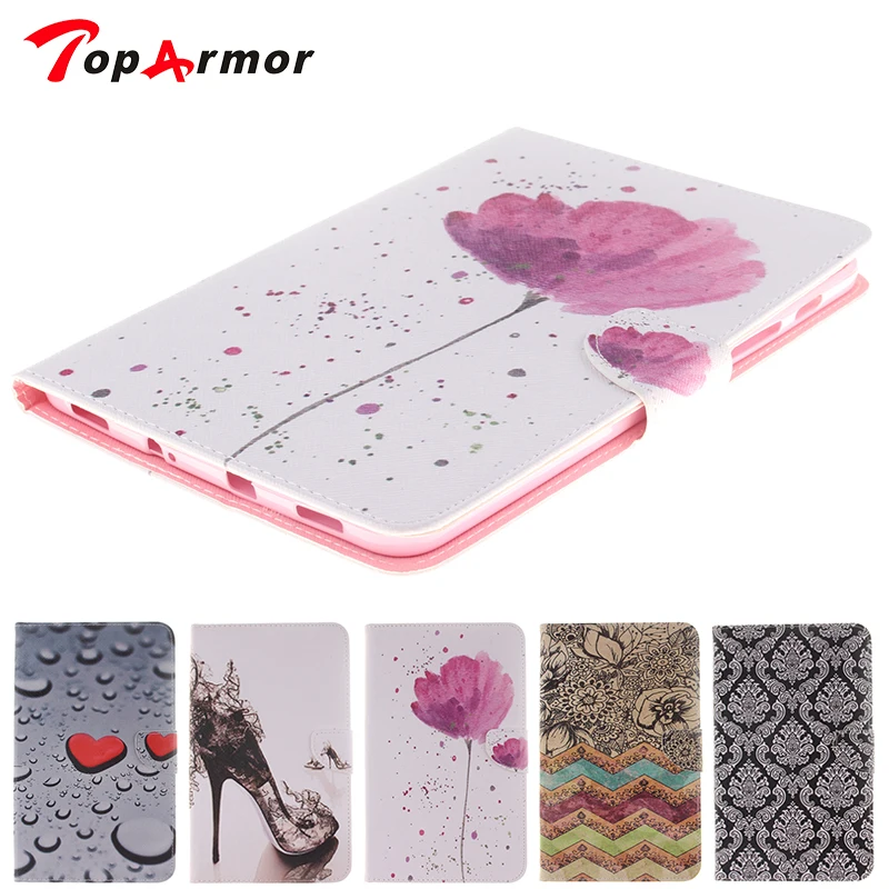 

TopArmor Luxury Stand Flower Printing Pattern PU Leather Case Cover For Samsung Galaxy Tab S 2 S2 8.0 SM-T710 T715 8" Tablet
