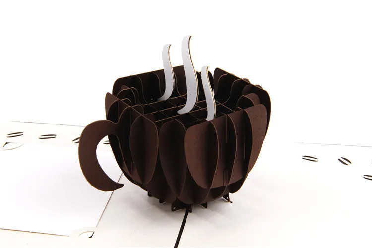 Taza de café 3D hecha a mano, regalo emergente, tarjetas de felicitación de  feliz cumpleaños, Postales Vintage, tarjetas de agradecimiento, papel  Kirigami y Origami|pop up|postcards vintagekirigami paper - AliExpress