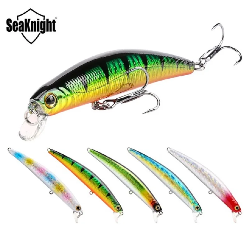 

SeaKnight SK025 5pcs Minnow Fishing Lure 10cm 11g Floating 0-0.5m 2PCS Hooks 3D Eyes Artificial Hard Bait Wobbler Fishing Lures