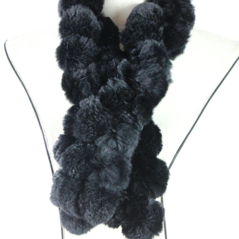 Harppihop женский шарф из натурального меха, шарфик, модный роскошный большой мех кролика Рекс, шарфы, модный бренд, толстый теплый зимний M81903