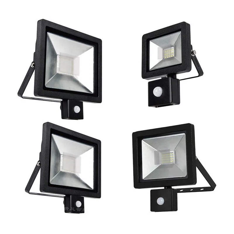 Ultrathin LED Flood light PIR Motion Sensor Detector waterproof Outdoor85-265V IP65 LED Motion Sensor Adjustable Floodlight