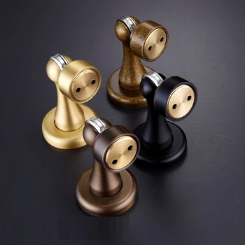 

Door Stop Brass Door Holder Black White Doorstop Floor Wall Mount for Home Office Hotel Protector Hardware Bronze Safety