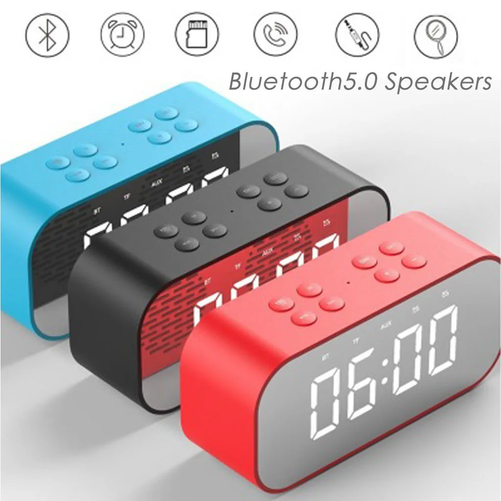 

Multifunction Speaker Time display Large Alarm Clock With TF LED Digit Display With Dimmer Bluetooth Speaker