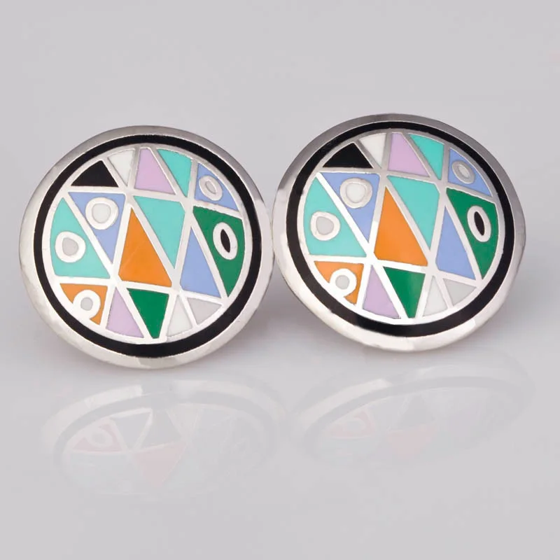 

Star Product Blue Symble Lines Enamel Jewelry Earring Stud,1pair/pack