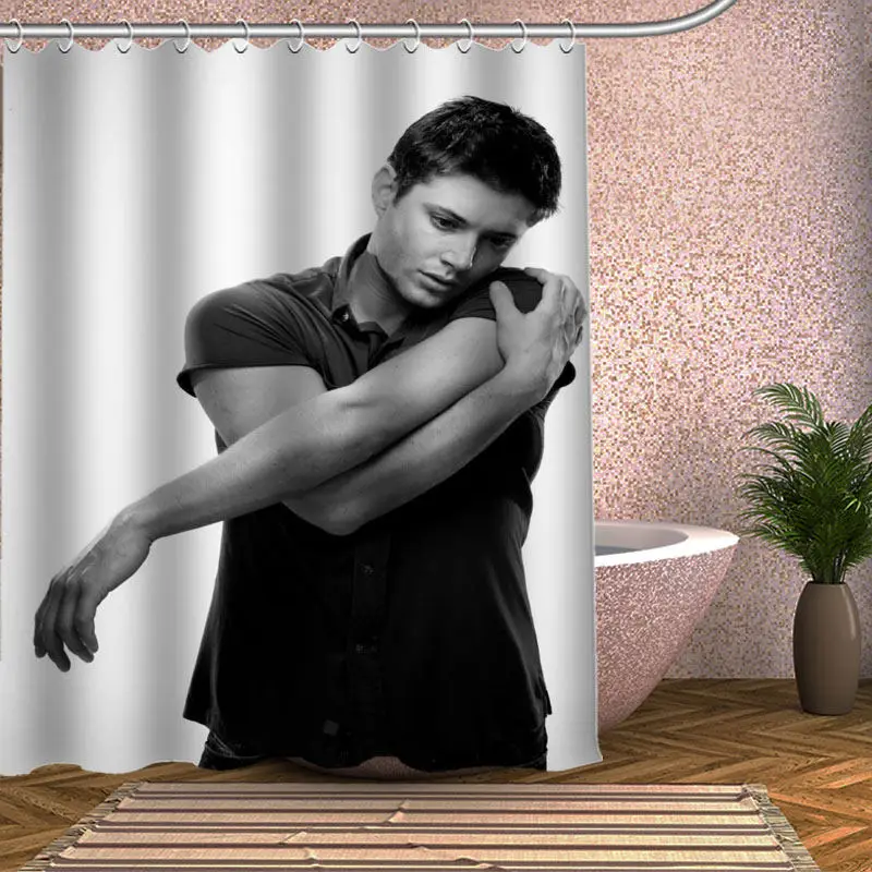Jensen Ackles Shower Curtain Eco-friendly Modern Fabric polyester Custom Bath Curtains Home Decor | Дом и сад