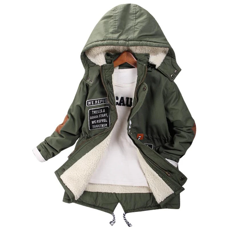 Achat 2017 nouveaux enfants de vêtements garçon veste automne et d hiver enfants dans le long paragraphe plus épais plus cachemire manteau