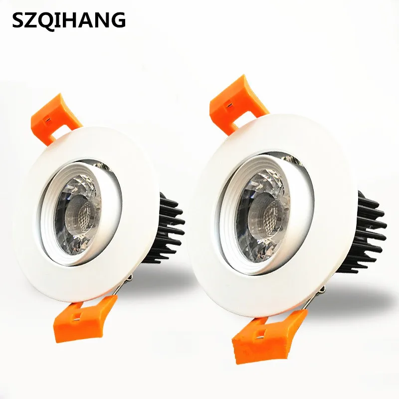 

7W Dimmable COB LED Recessed COB Downlights COB Led Ceiling lamp Warm Natural Cold White White Aluminum Spot Lamp AC85-265V