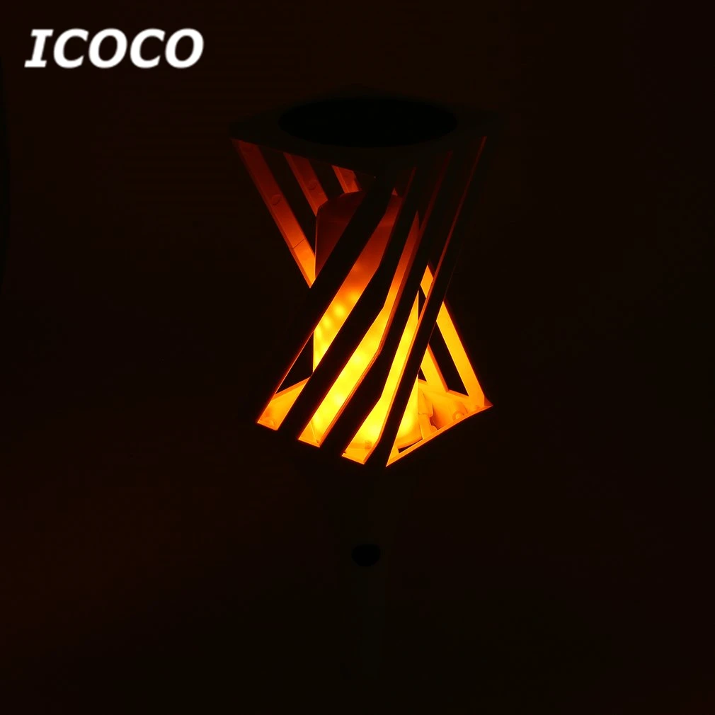 ICOCO 96 LED SMD3528 Solar Powered Lawn Lamp Flame Light Flickering Lamp Realistic Outdoor Lawn for Garden Decor Sale