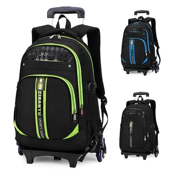

Children School Bags Kids boys girls Trolley Schoolbag Rolling Luggage Book Bags Wheeled Backpack