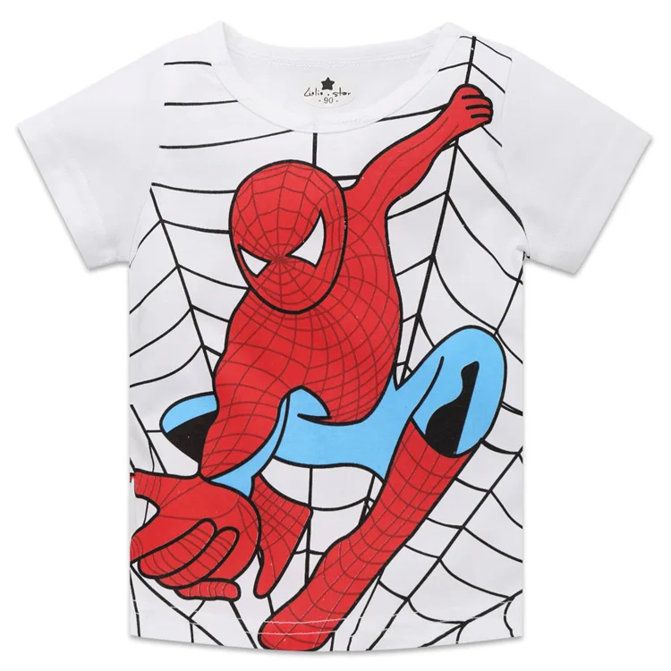 Disney Car Children's clothing Spiderman children's T-shirt summer cartoon short-sleeved cotton boy baby T-shirt - Цвет: 3