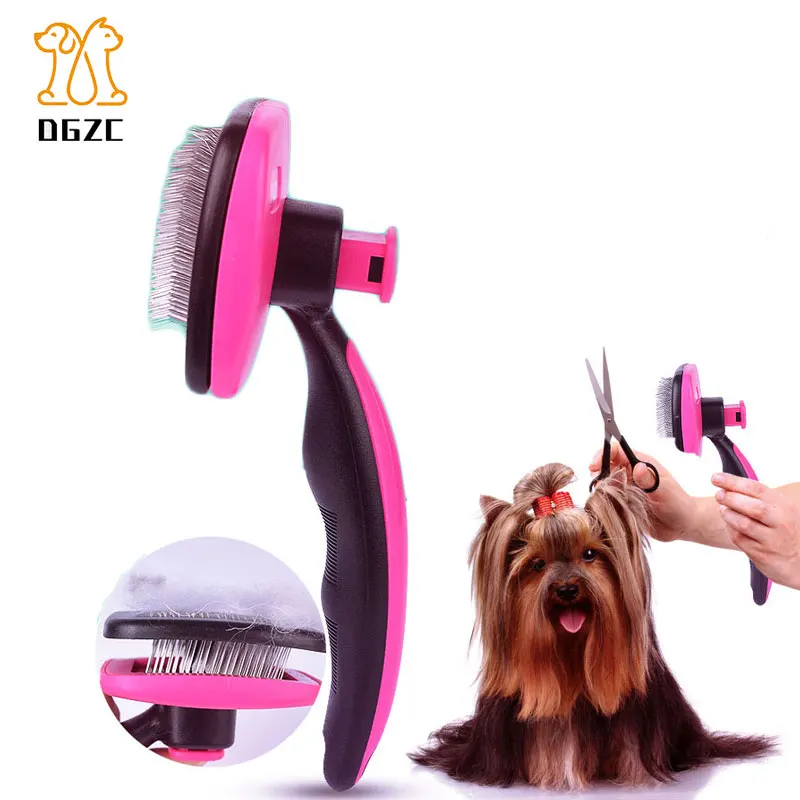 

Pet Grooming Brush - Self Cleaning Slicker Brushes Best Shedding Tools for Grooming Cat Dog Long & Thick Hair Dropship