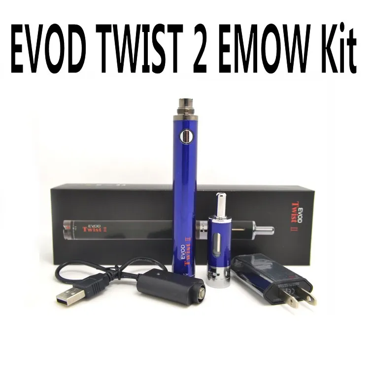 Electronic Cigarette Kits EVOD Twist 2 kit Aerotank MOW Dual coil