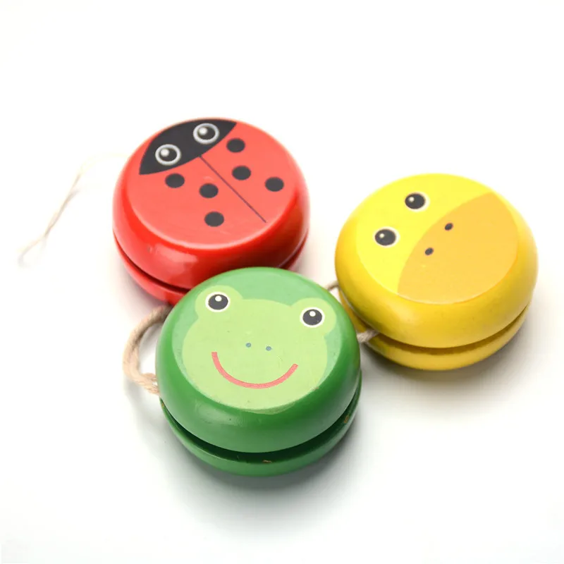 Cartoon-Yoyo-Wooden-yoyo-Ball-Toy-Creative-Traditional-Animal-Yo-Yo-Line-Casual-puzzle-Toys-For