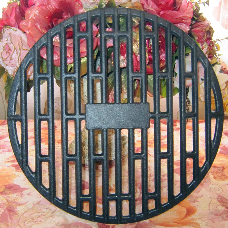 

Cooking Grill,Cast iron Black matt porcelain enameled round barbecue grill net