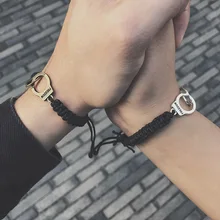 Регулируемый Винтаж браслет ручной работы Для мужчин ювелирные изделия подвеска «наручники» браслет для Для женщин аксессуары дружбы пары Девочки Браслеты