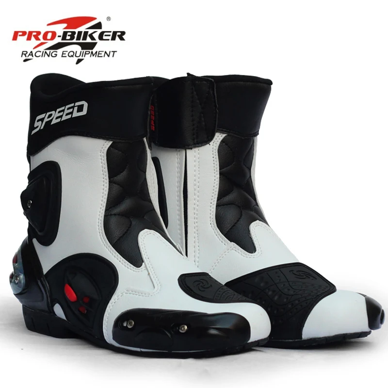 Мужские мотоциклетные ботинки PRO BIKER SPEED BIKERS кожаные для езды на мотоцикле